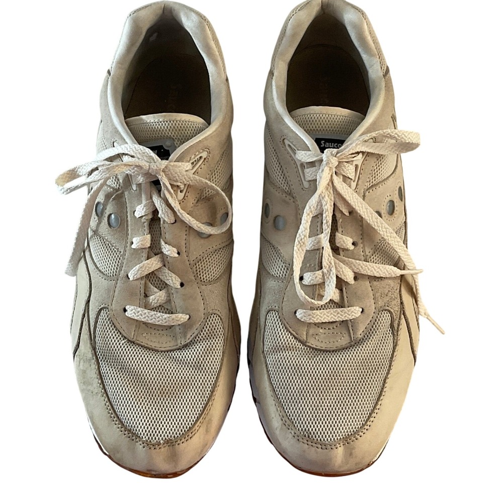 Saucony‎ Shadow 6000 Mens 14 Beige Tan Suede Mesh Running Shoes S70428-2